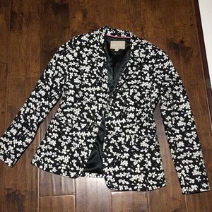 Banana Republic Black and White Floral Blazer